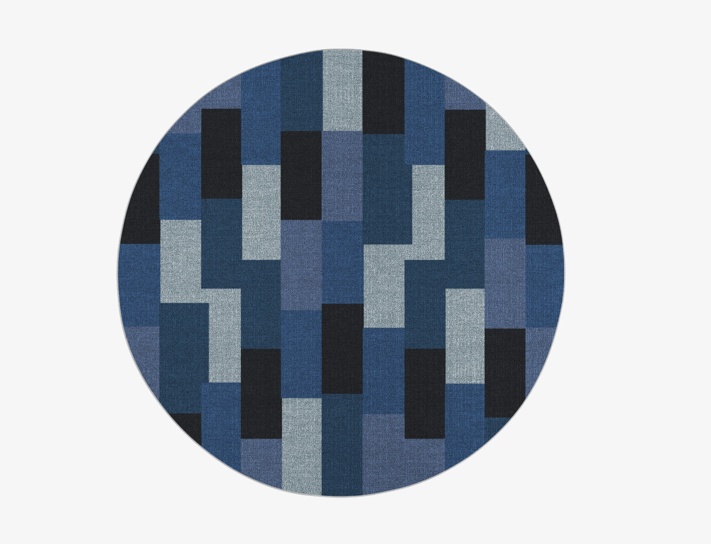Brumous Geometric Round Flatweave New Zealand Wool Custom Rug by Rug Artisan