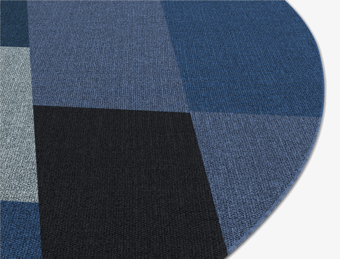 Brumous Geometric Round Flatweave New Zealand Wool Custom Rug by Rug Artisan