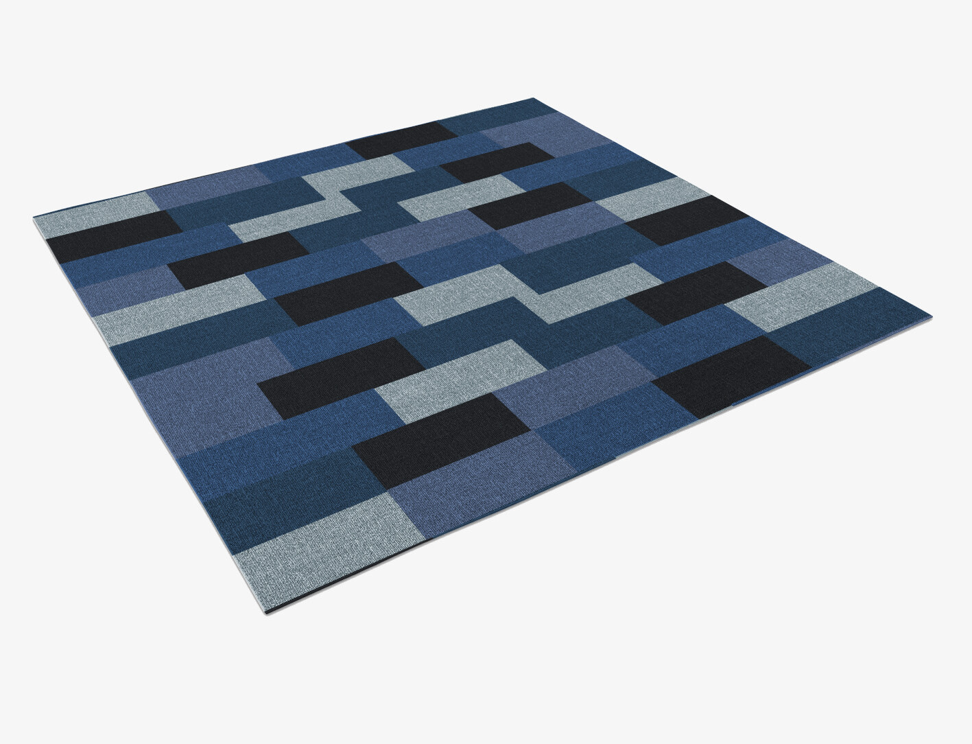 Brumous Geometric Square Flatweave New Zealand Wool Custom Rug by Rug Artisan