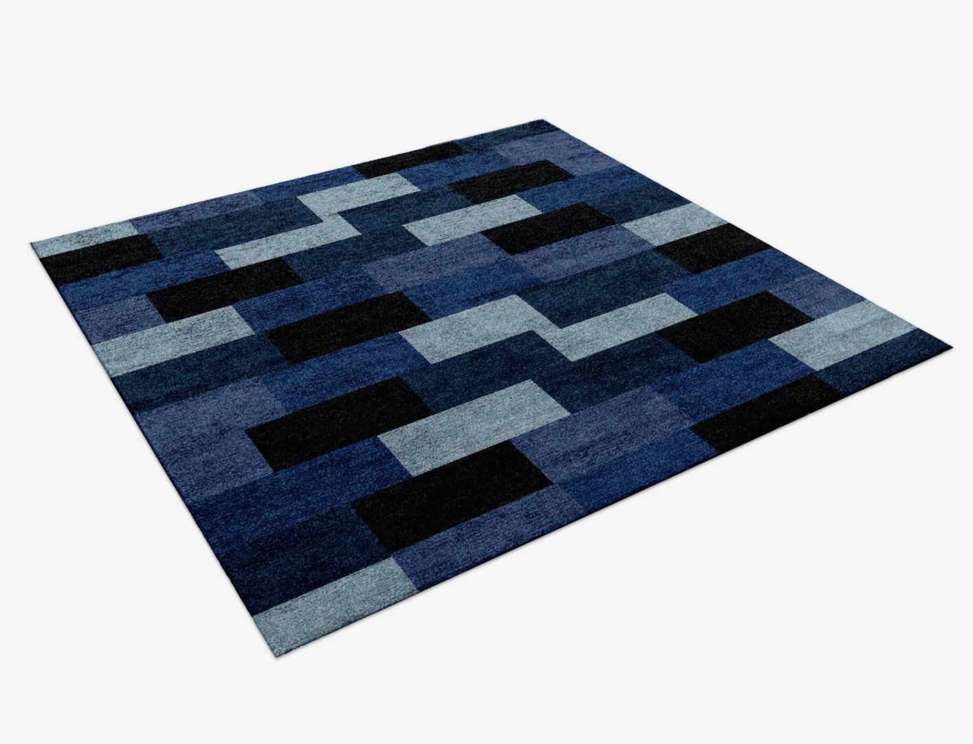 Brumous Geometric Square Hand Knotted Bamboo Silk Custom Rug by Rug Artisan