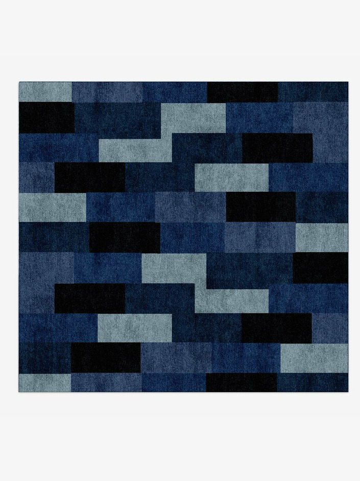 Brumous Geometric Square Hand Knotted Bamboo Silk Custom Rug by Rug Artisan