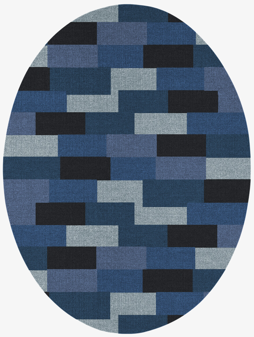 Brumous Geometric Oval Outdoor Recycled Yarn Custom Rug by Rug Artisan
