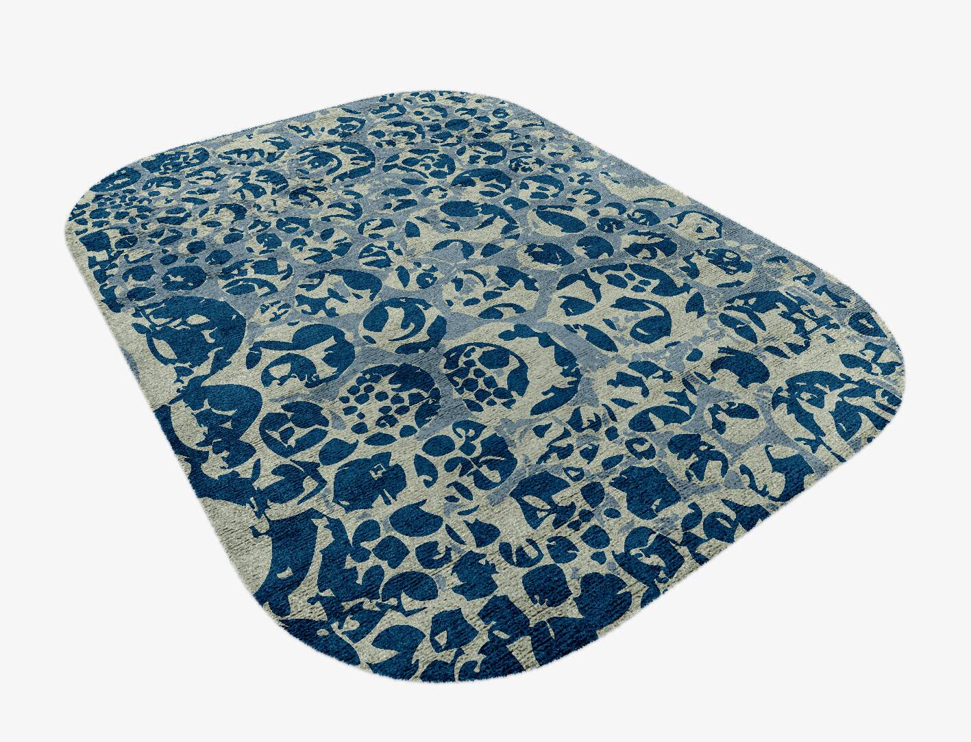 Bubbles Abstract Oblong Hand Knotted Bamboo Silk Custom Rug by Rug Artisan