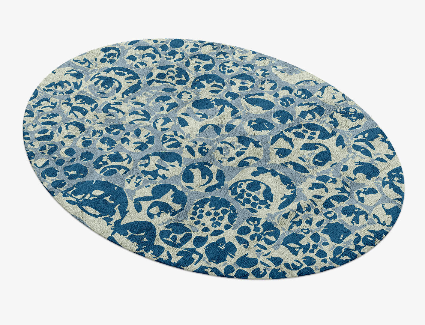 Bubbles Abstract Oval Hand Knotted Bamboo Silk Custom Rug by Rug Artisan