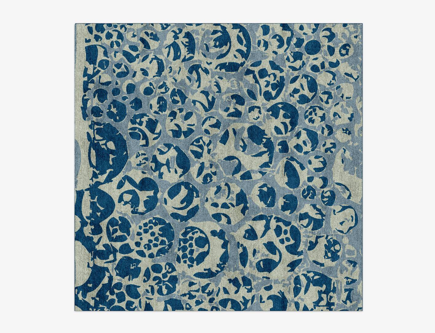 Bubbles Abstract Square Hand Knotted Bamboo Silk Custom Rug by Rug Artisan
