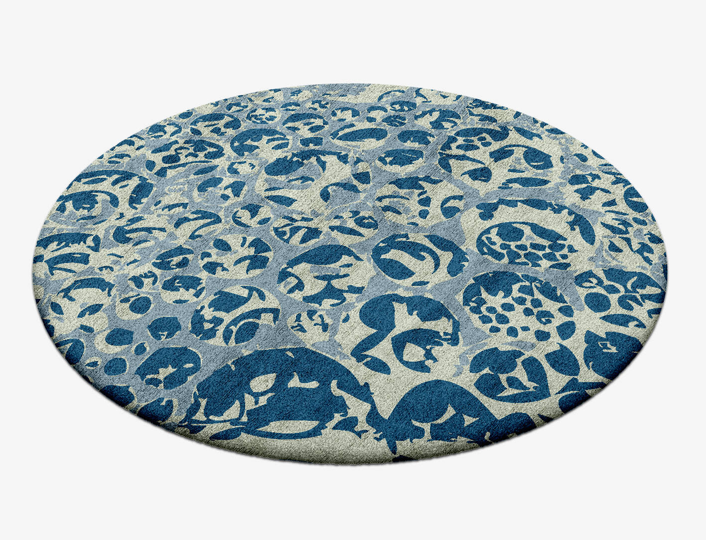 Bubbles Abstract Round Hand Tufted Bamboo Silk Custom Rug by Rug Artisan