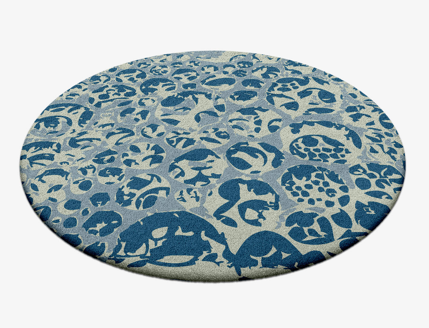 Bubbles Abstract Round Hand Tufted Pure Wool Custom Rug by Rug Artisan