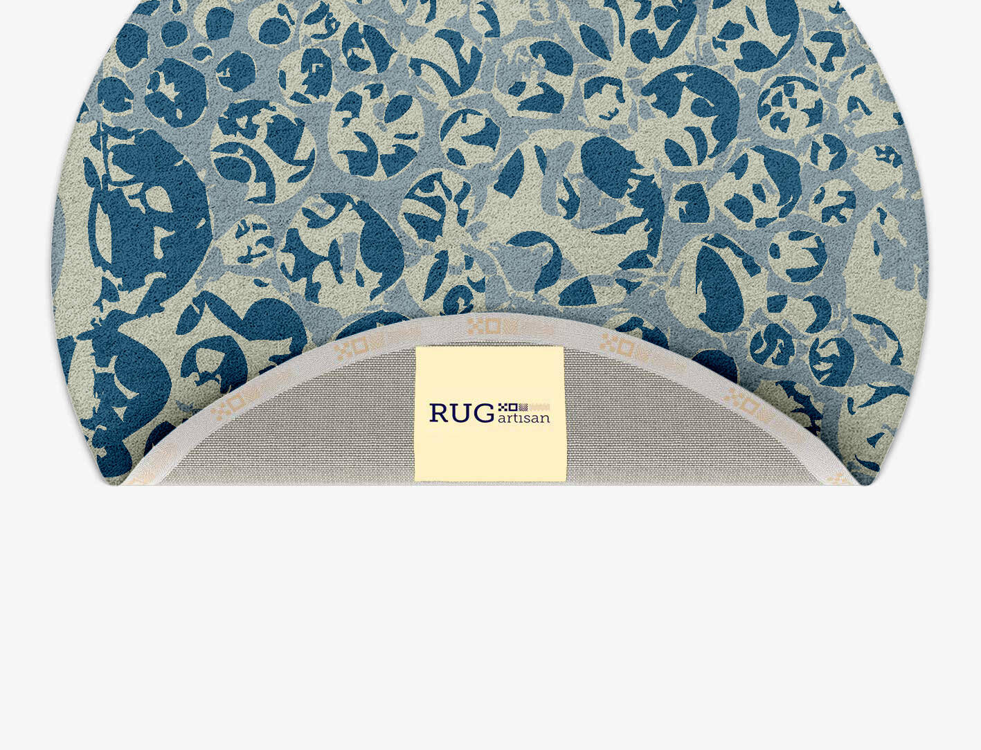 Bubbles Abstract Round Hand Tufted Pure Wool Custom Rug by Rug Artisan