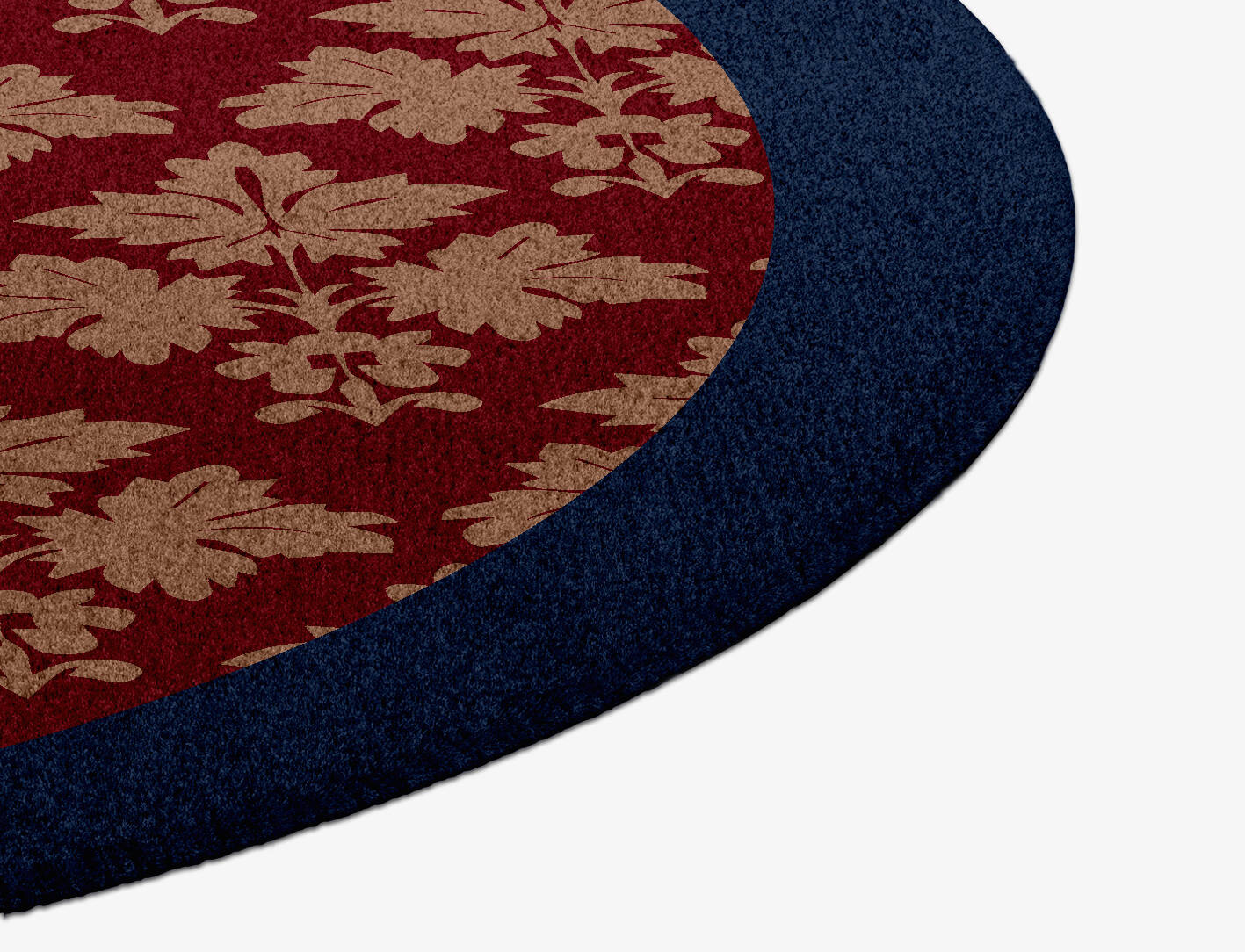 Burgundy Geometric Round Hand Knotted Tibetan Wool Custom Rug by Rug Artisan