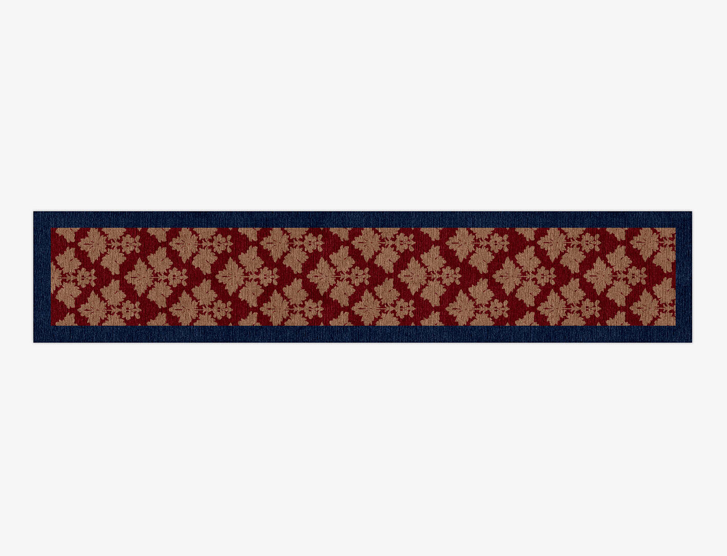 Burgundy Geometric Runner Hand Knotted Tibetan Wool Custom Rug by Rug Artisan