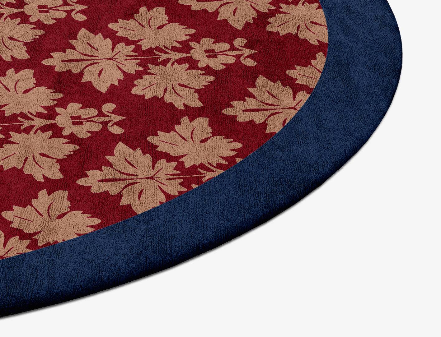 Burgundy Geometric Oval Hand Tufted Bamboo Silk Custom Rug by Rug Artisan