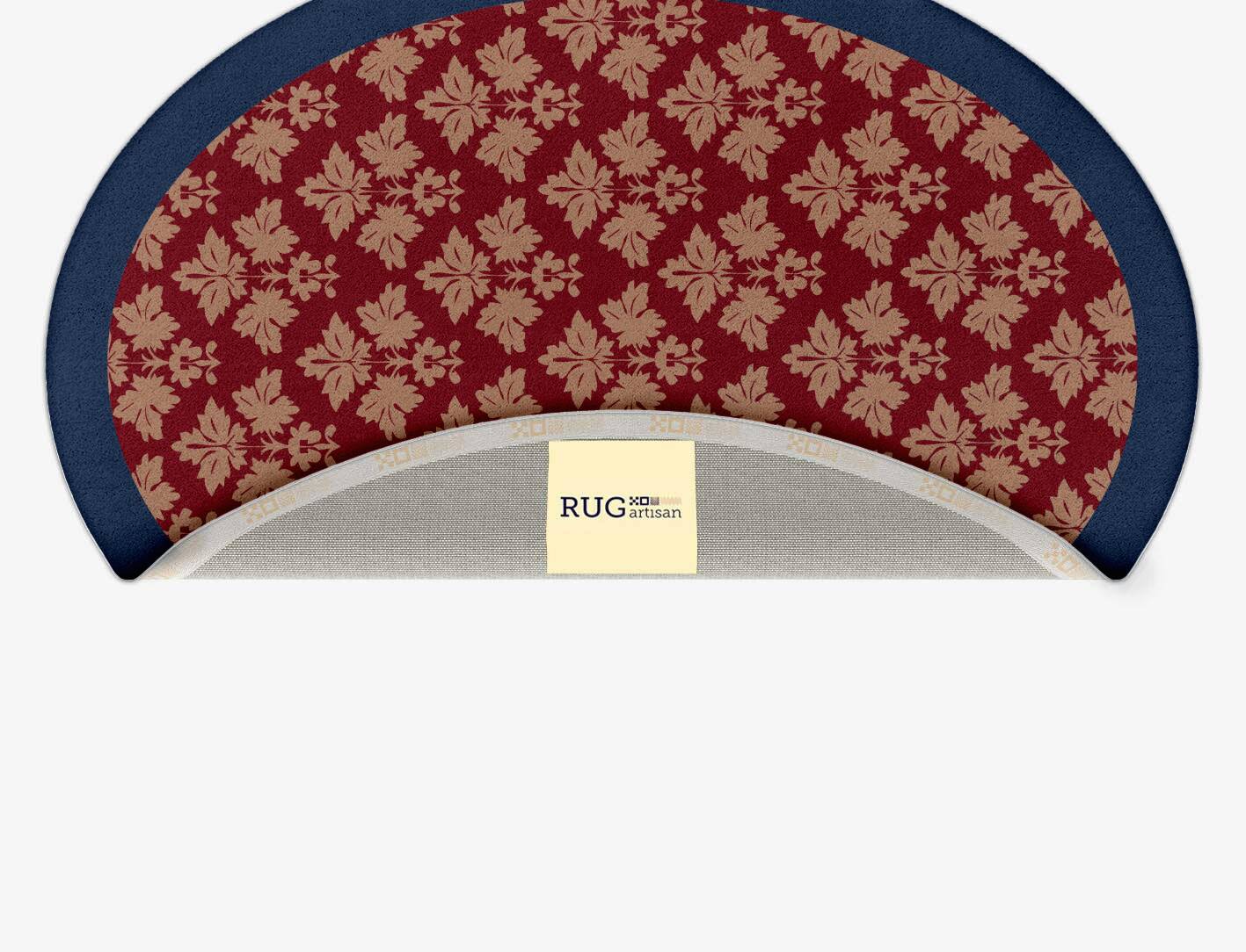 Burgundy Geometric Oval Hand Tufted Pure Wool Custom Rug by Rug Artisan