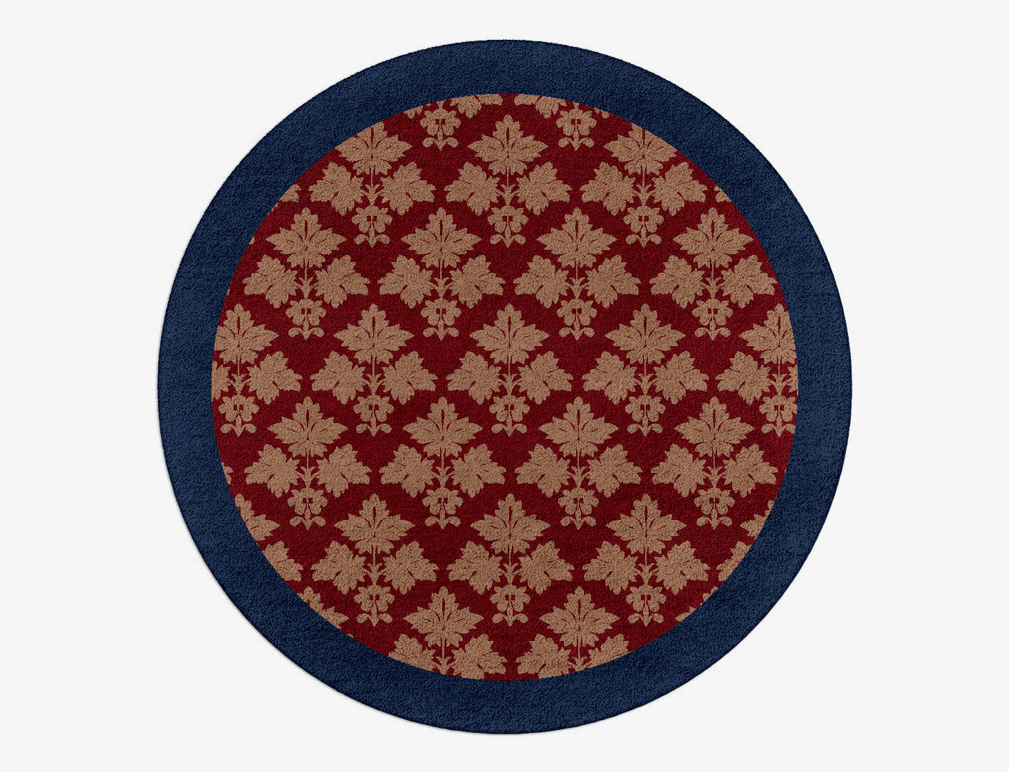 Burgundy Geometric Round Hand Tufted Pure Wool Custom Rug by Rug Artisan