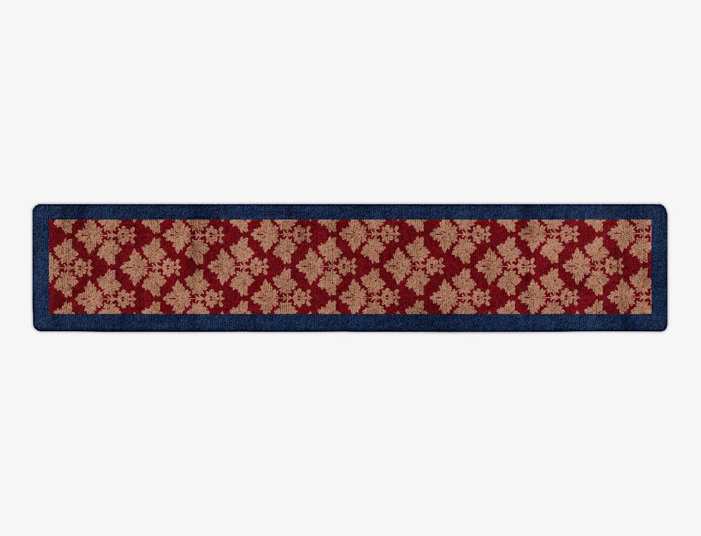 Burgundy Geometric Runner Hand Tufted Bamboo Silk Custom Rug by Rug Artisan