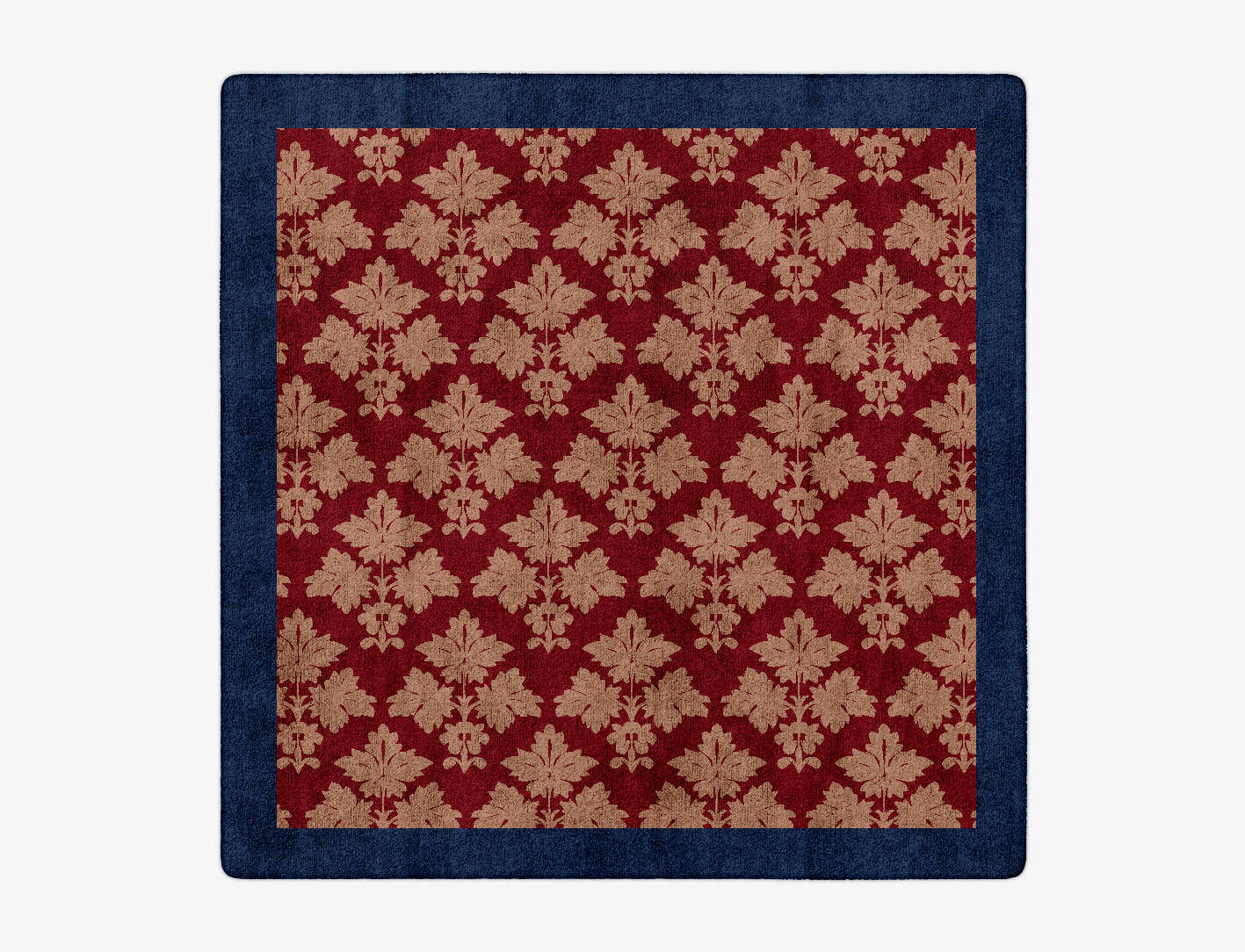 Burgundy Geometric Square Hand Tufted Bamboo Silk Custom Rug by Rug Artisan