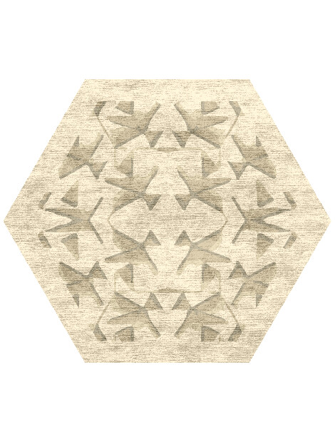 Butterflies Origami Hexagon Hand Knotted Bamboo Silk Custom Rug by Rug Artisan
