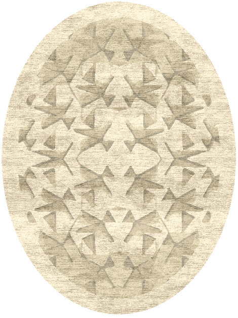 Butterflies Origami Oval Hand Knotted Bamboo Silk Custom Rug by Rug Artisan