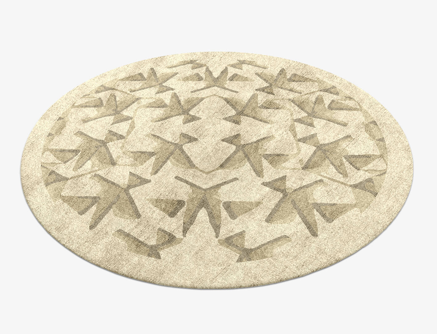 Butterflies Origami Round Hand Knotted Bamboo Silk Custom Rug by Rug Artisan