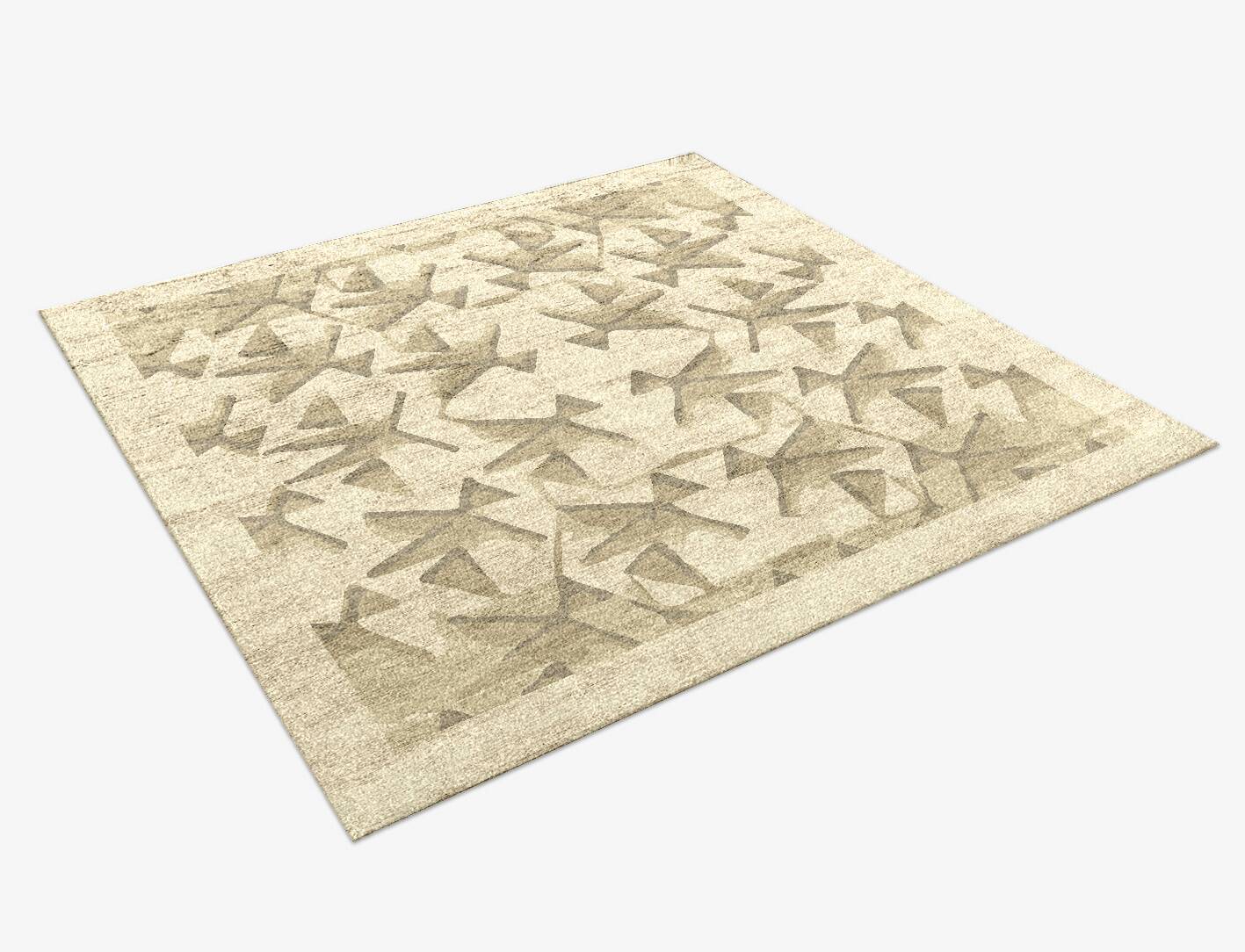 Butterflies Origami Square Hand Knotted Bamboo Silk Custom Rug by Rug Artisan