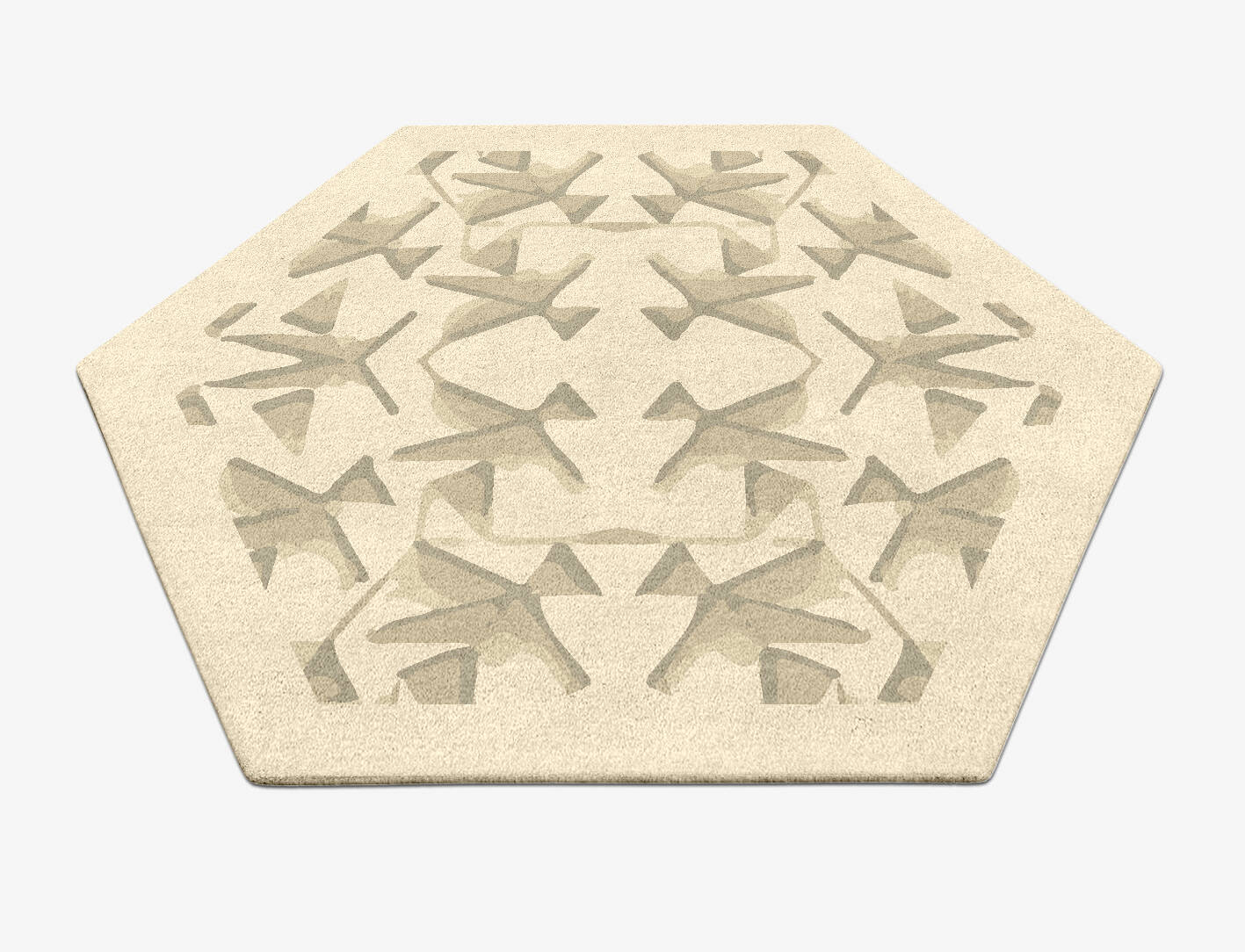 Butterflies Origami Hexagon Hand Tufted Pure Wool Custom Rug by Rug Artisan