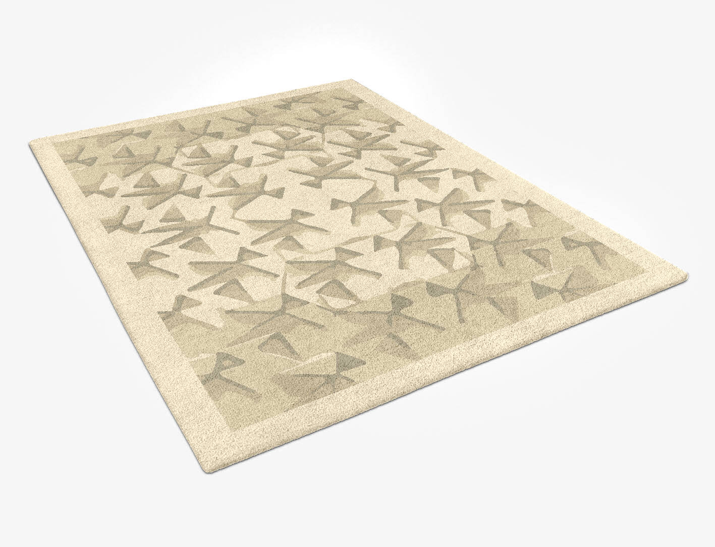 Butterflies Origami Rectangle Hand Tufted Pure Wool Custom Rug by Rug Artisan