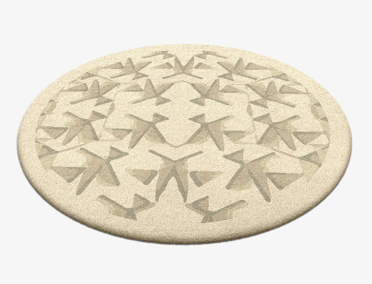 Butterflies Origami Round Hand Tufted Pure Wool Custom Rug by Rug Artisan