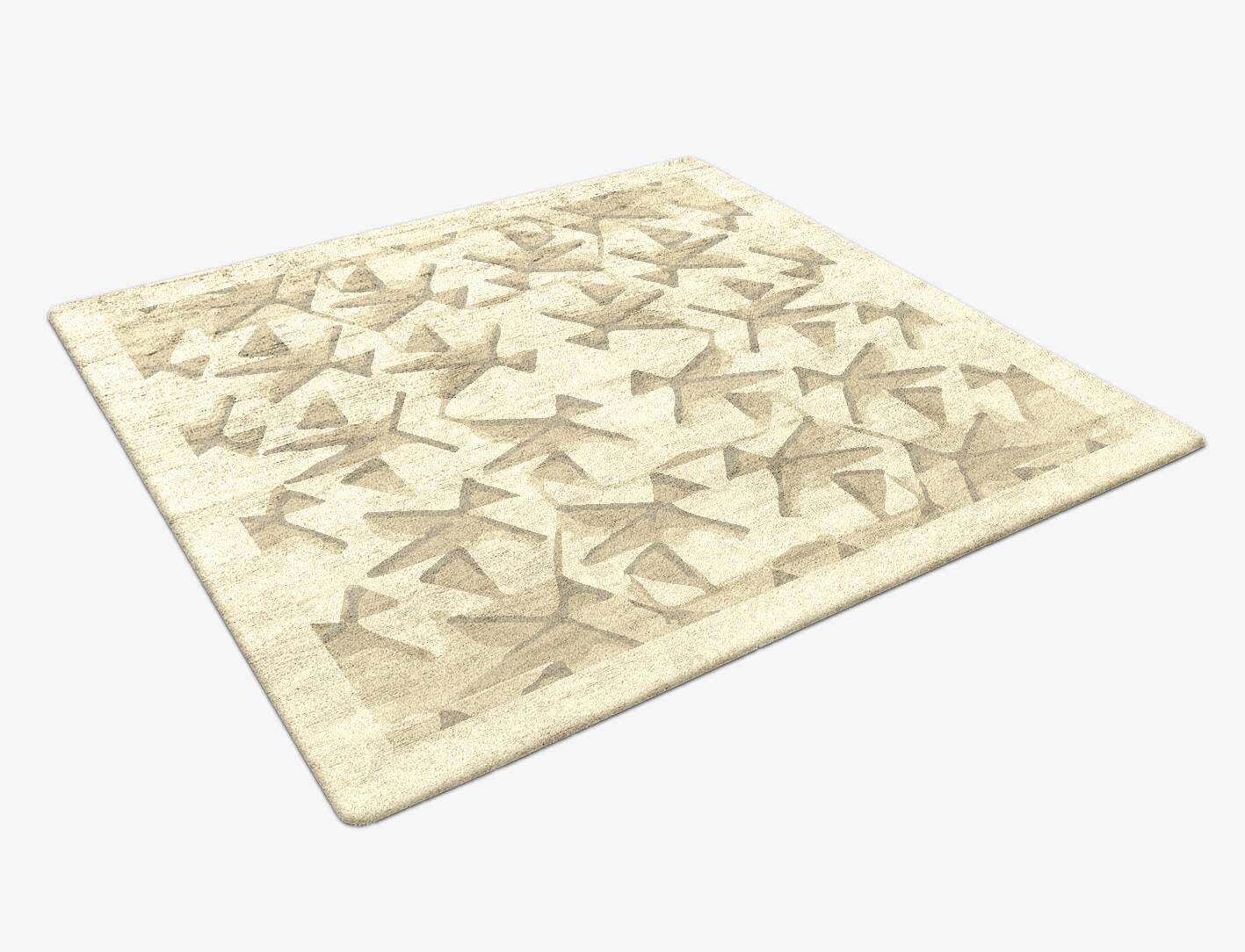 Butterflies Origami Square Hand Tufted Bamboo Silk Custom Rug by Rug Artisan