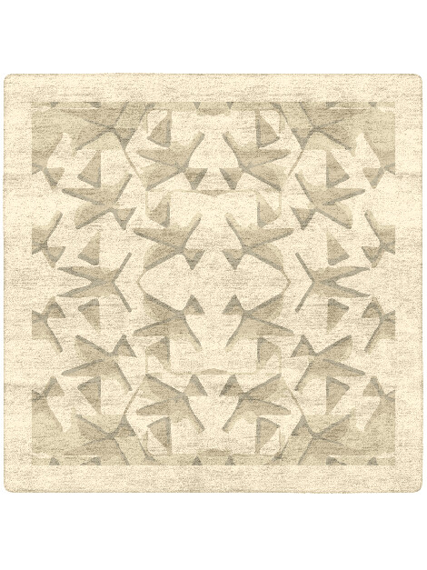 Butterflies Origami Square Hand Tufted Bamboo Silk Custom Rug by Rug Artisan