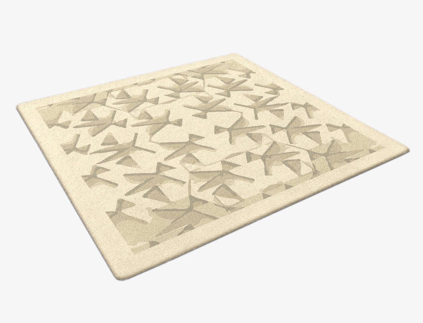Butterflies Origami Square Hand Tufted Pure Wool Custom Rug by Rug Artisan