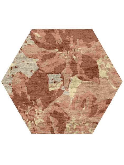 Butterfly Bush Floral Hexagon Hand Knotted Bamboo Silk Custom Rug by Rug Artisan