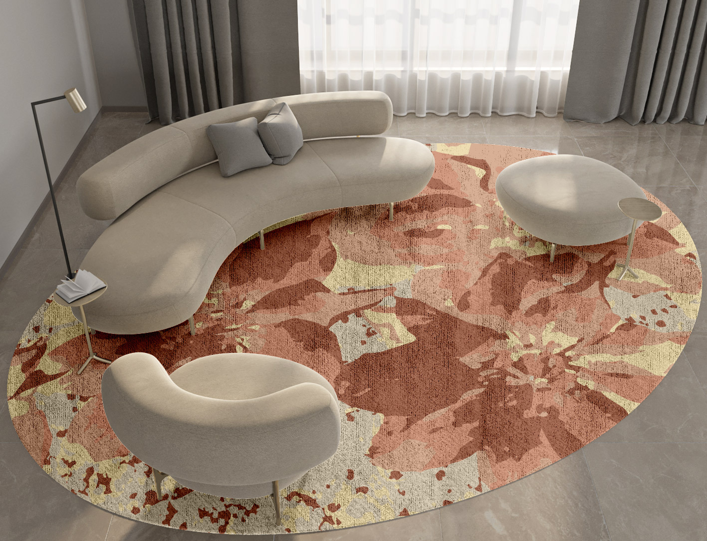 Butterfly Bush Floral Oval Hand Knotted Bamboo Silk Custom Rug by Rug Artisan