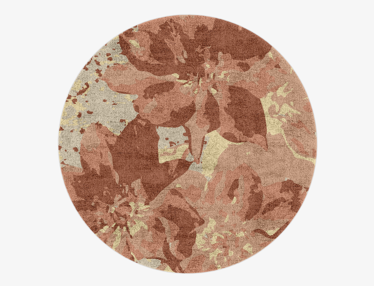 Butterfly Bush Floral Round Hand Knotted Bamboo Silk Custom Rug by Rug Artisan