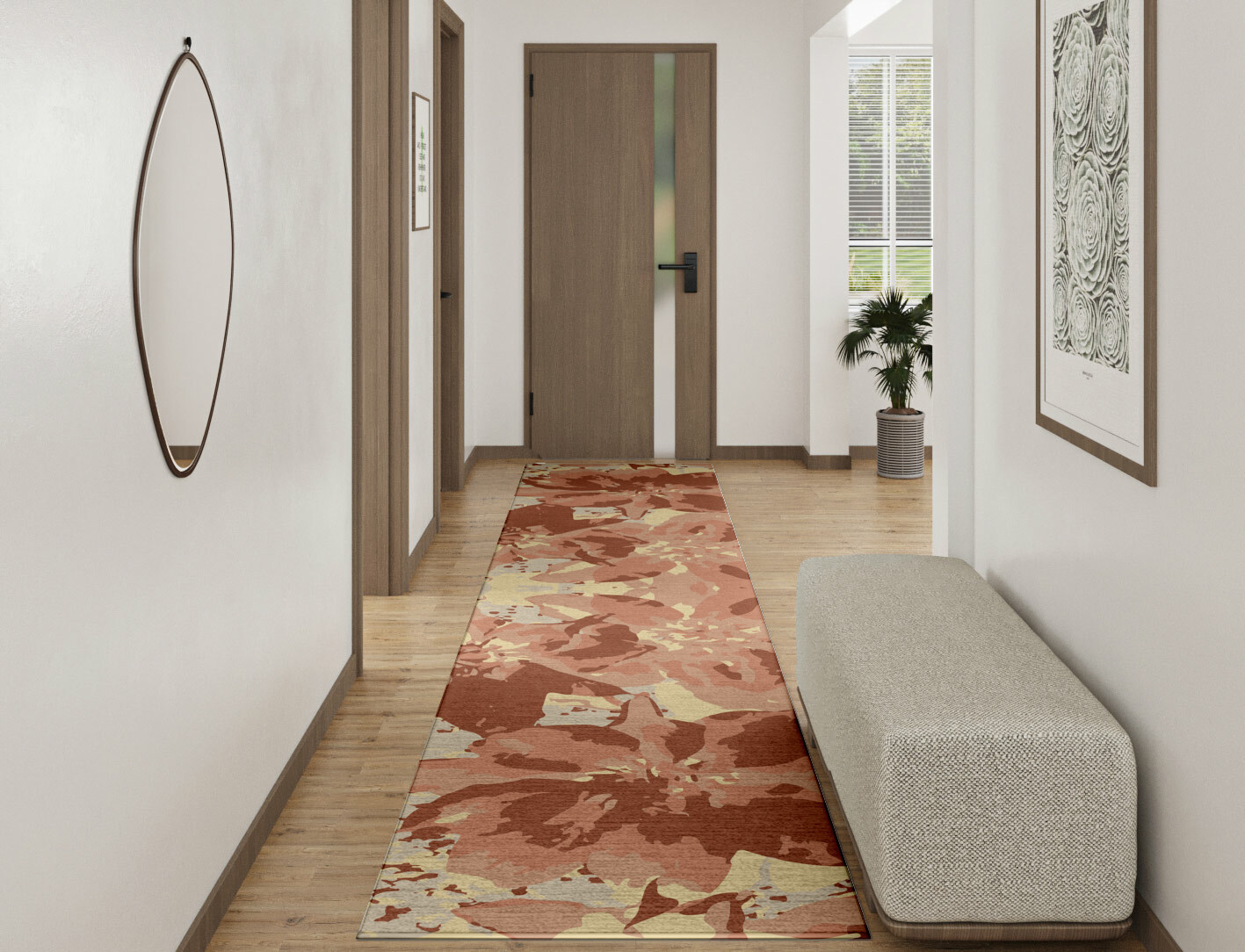 Butterfly Bush Floral Runner Hand Knotted Tibetan Wool Custom Rug by Rug Artisan