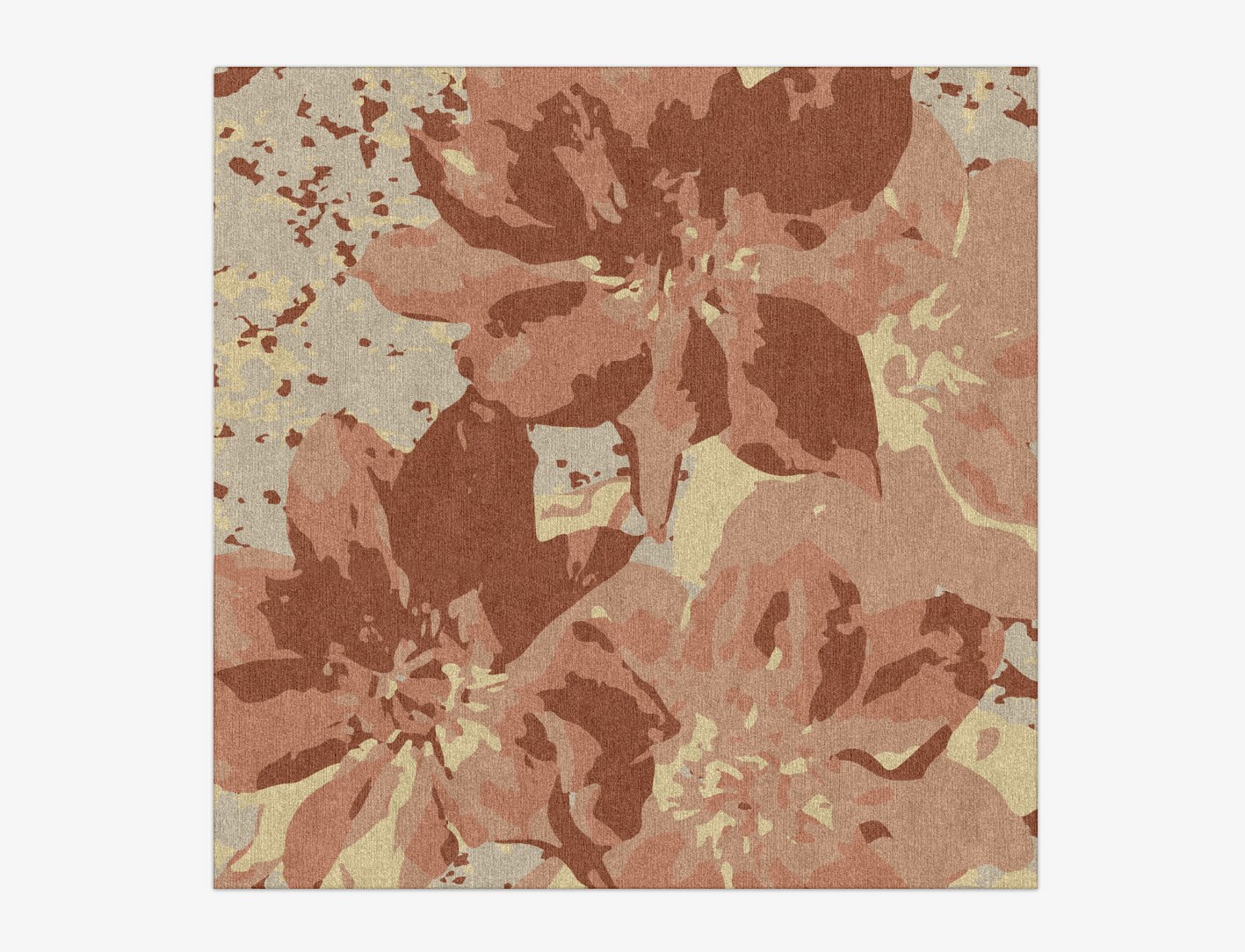 Butterfly Bush Floral Square Hand Knotted Tibetan Wool Custom Rug by Rug Artisan