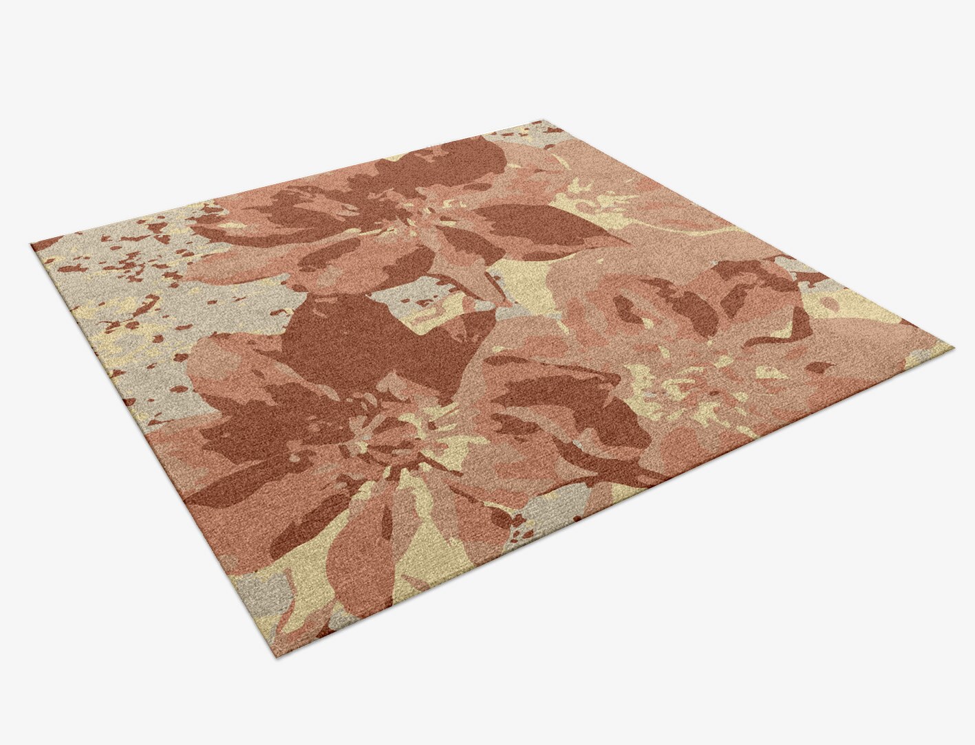 Butterfly Bush Floral Square Hand Knotted Tibetan Wool Custom Rug by Rug Artisan