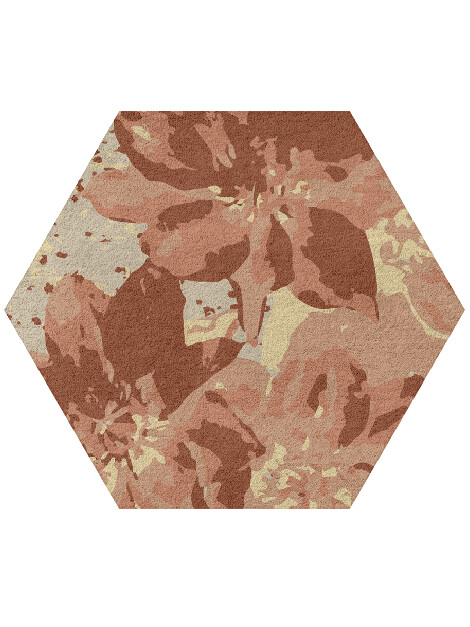 Butterfly Bush Floral Hexagon Hand Tufted Pure Wool Custom Rug by Rug Artisan