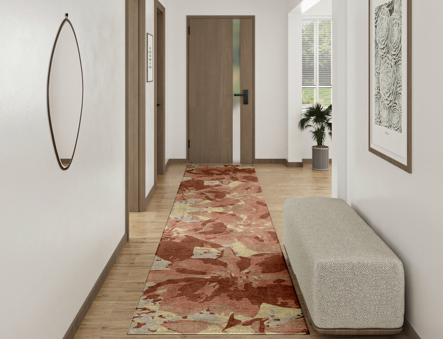 Butterfly Bush Floral Runner Hand Tufted Bamboo Silk Custom Rug by Rug Artisan