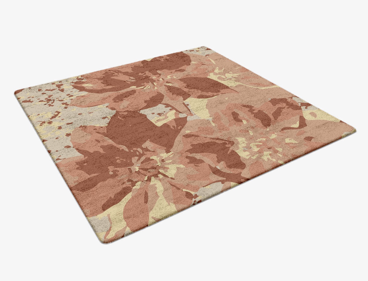 Butterfly Bush Floral Square Hand Tufted Bamboo Silk Custom Rug by Rug Artisan