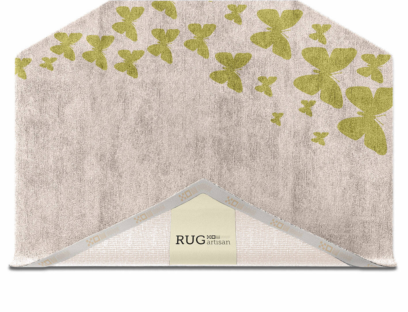 Butterfly Strokes Kids Hexagon Hand Knotted Bamboo Silk Custom Rug by Rug Artisan