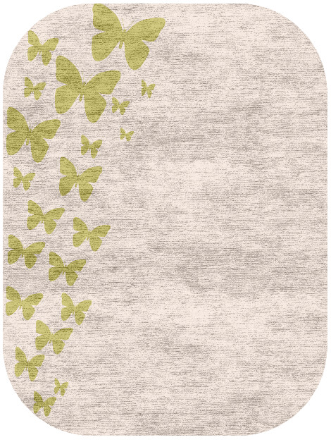 Butterfly Strokes Kids Oblong Hand Knotted Bamboo Silk Custom Rug by Rug Artisan
