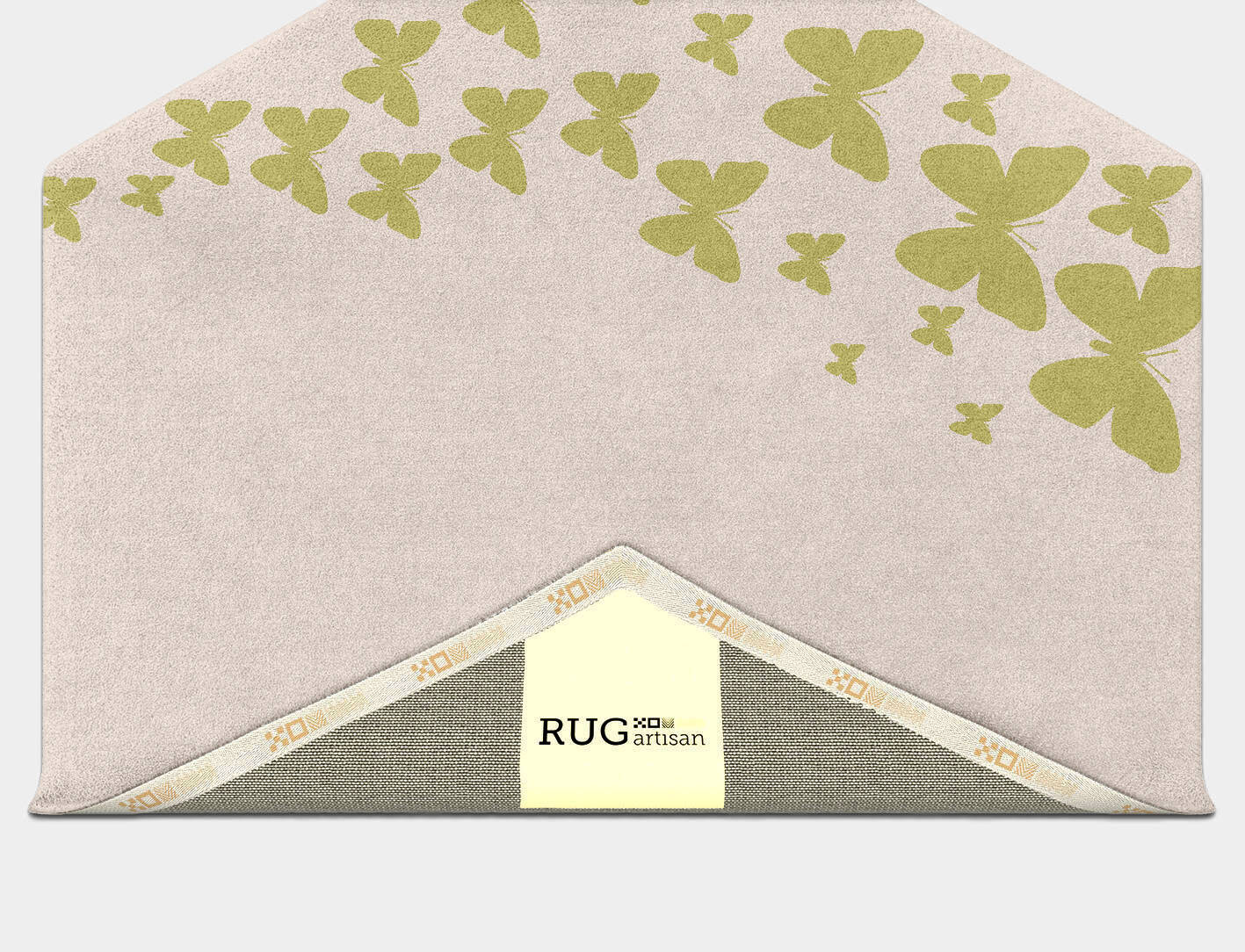 Butterfly Strokes Kids Hexagon Hand Tufted Pure Wool Custom Rug by Rug Artisan