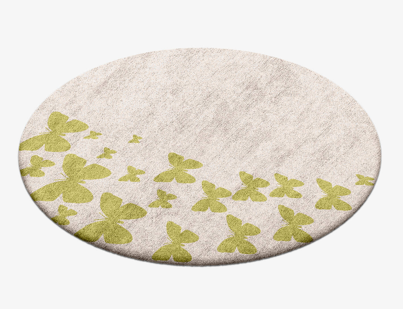 Butterfly Strokes Kids Round Hand Tufted Bamboo Silk Custom Rug by Rug Artisan