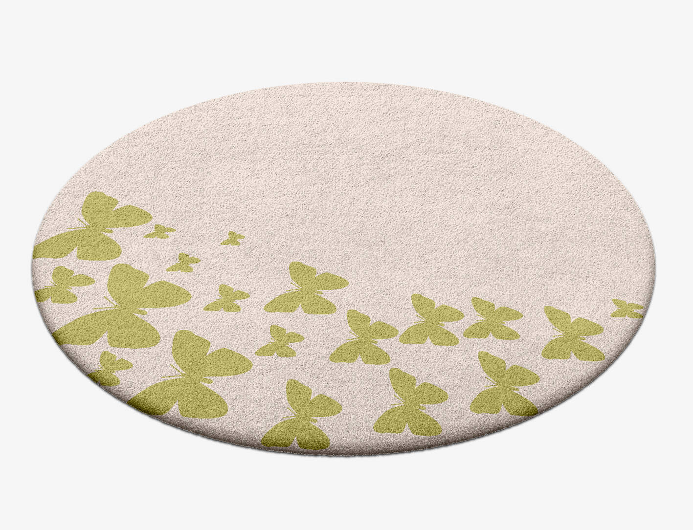 Butterfly Strokes Kids Round Hand Tufted Pure Wool Custom Rug by Rug Artisan