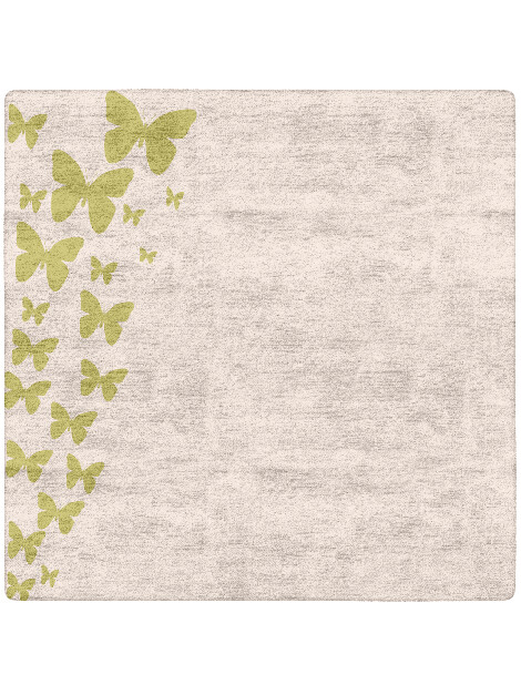 Butterfly Strokes Kids Square Hand Tufted Bamboo Silk Custom Rug by Rug Artisan