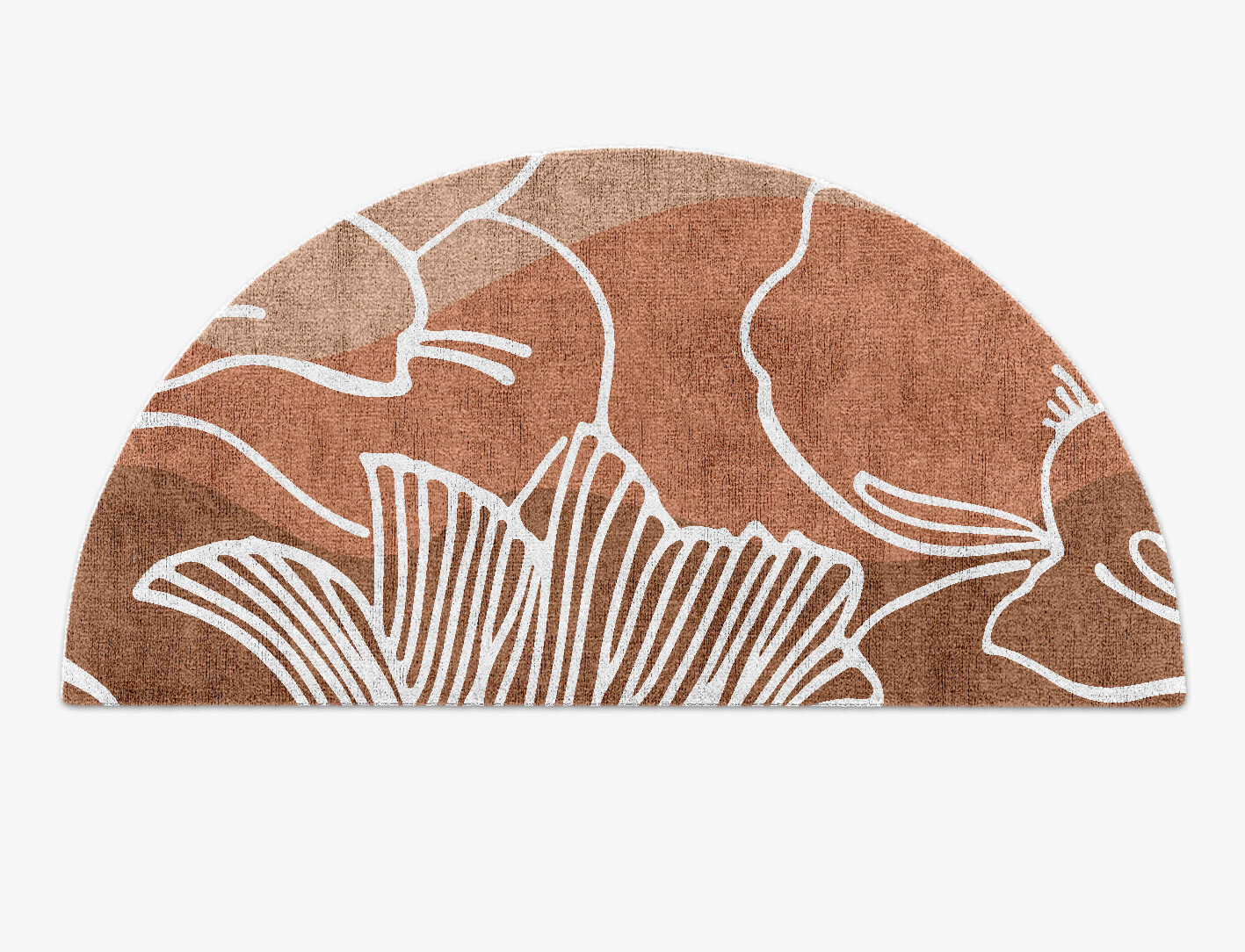 Butterfly Weed Field of Flowers Halfmoon Hand Knotted Bamboo Silk Custom Rug by Rug Artisan