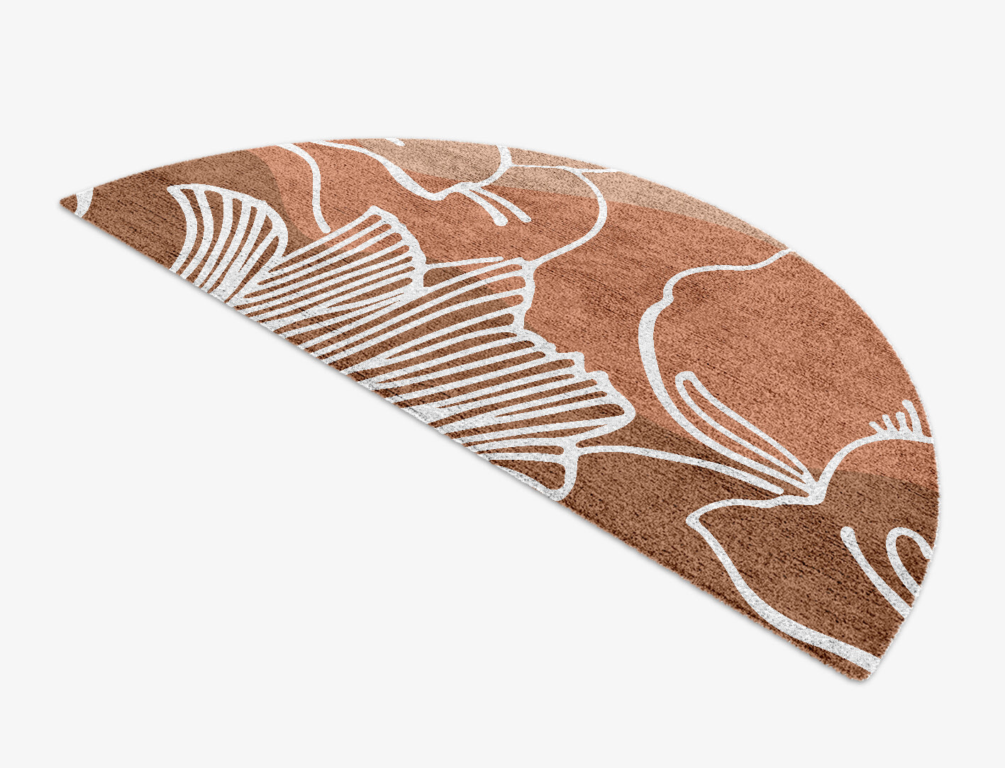 Butterfly Weed Field of Flowers Halfmoon Hand Knotted Bamboo Silk Custom Rug by Rug Artisan