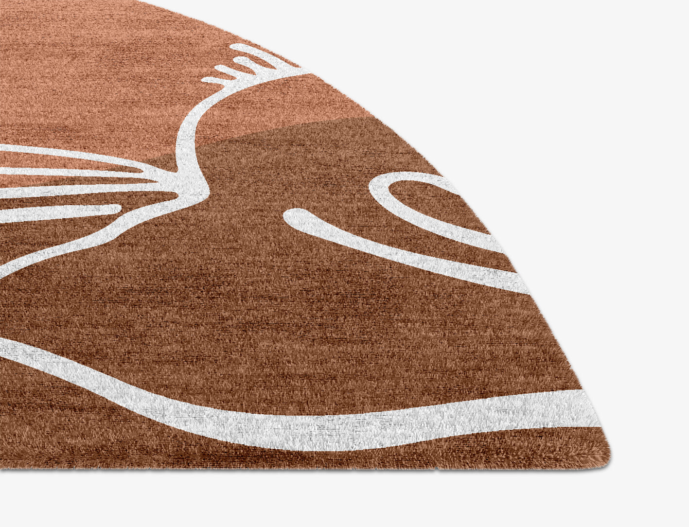 Butterfly Weed Field of Flowers Halfmoon Hand Knotted Bamboo Silk Custom Rug by Rug Artisan