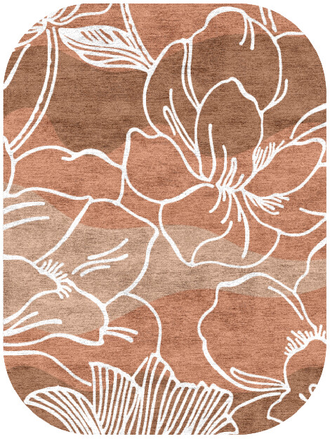 Butterfly Weed Field of Flowers Oblong Hand Knotted Bamboo Silk Custom Rug by Rug Artisan