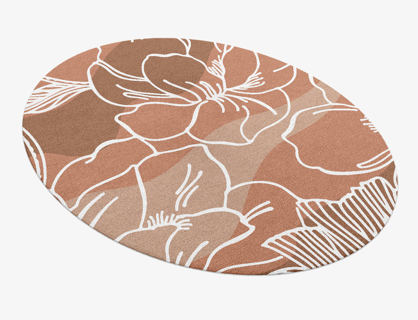 Butterfly Weed Field of Flowers Oval Hand Knotted Tibetan Wool Custom Rug by Rug Artisan