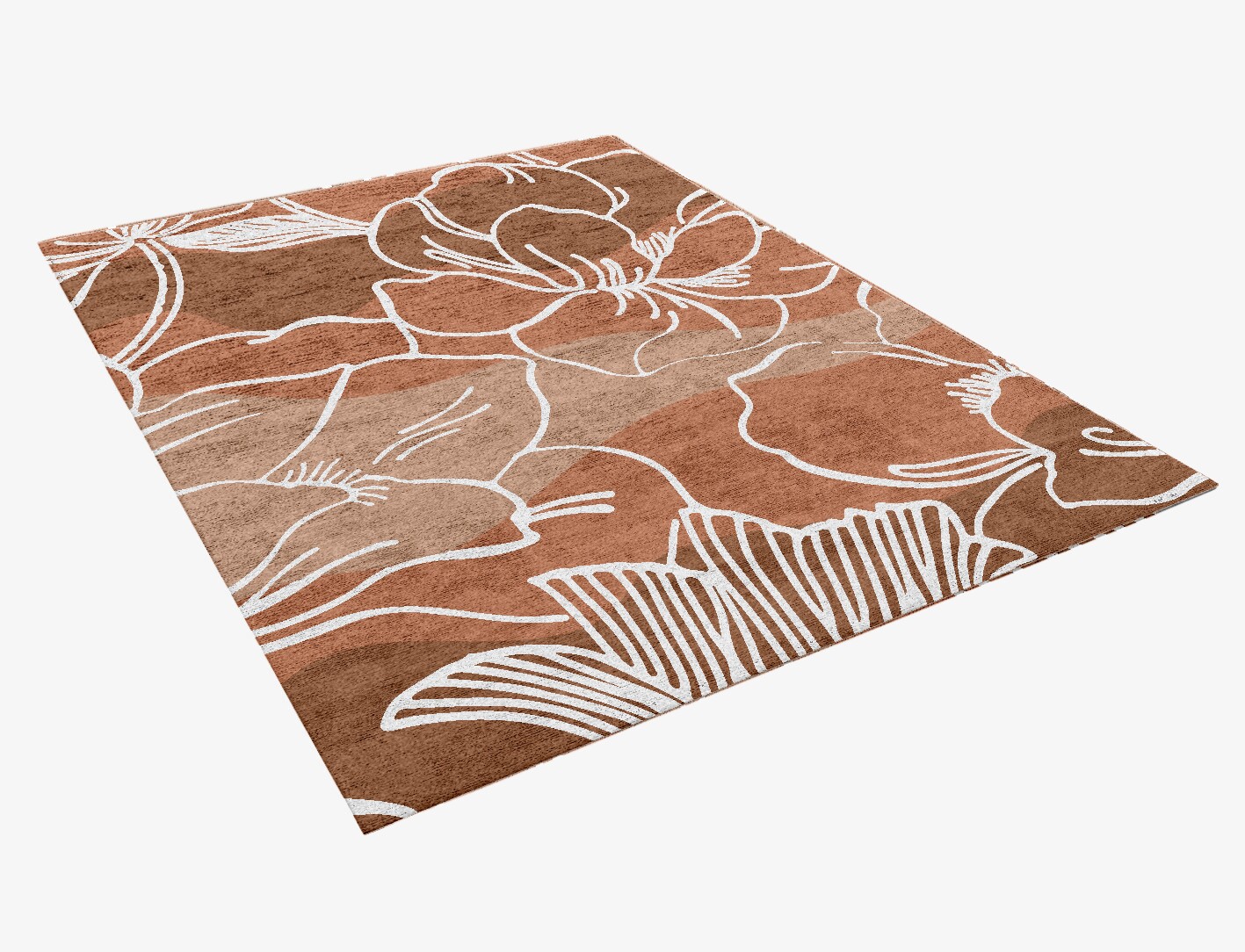 Butterfly Weed Field of Flowers Rectangle Hand Knotted Bamboo Silk Custom Rug by Rug Artisan